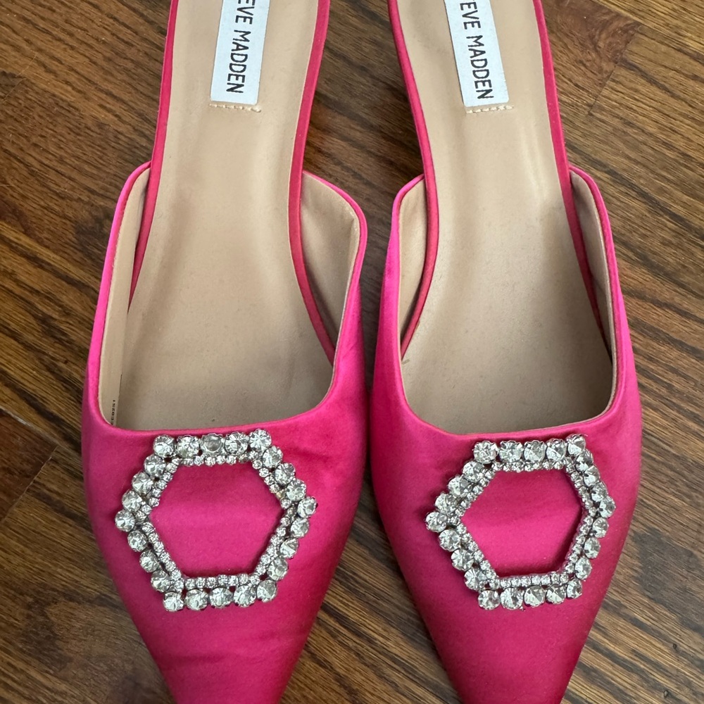 Steve Madden Pink Embellished Women's Mules